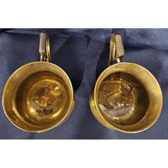 Brass Goblets Set of Two‎ -Discoloration, Scratches - Picture 3 of 6